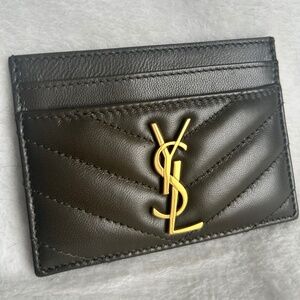 Saint Laurent Lambskin Cassandre Card Case/Wallet in Urban Grey NWOT
